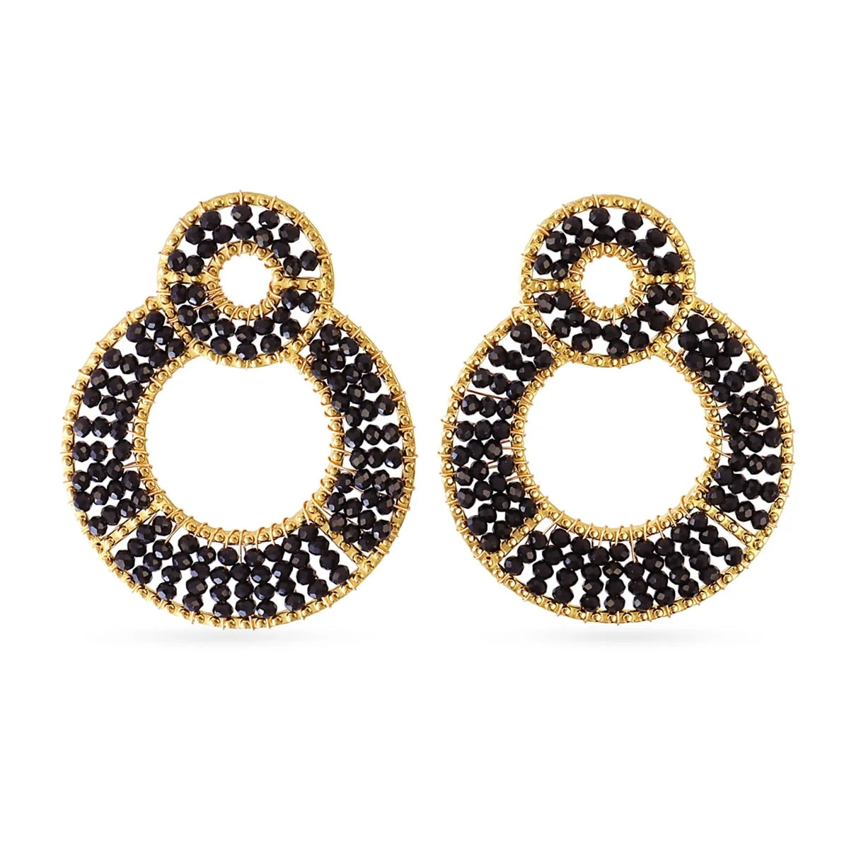 Pendientes piedras negras fiesta