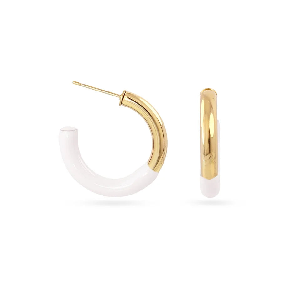 Aros esmaltados blanco