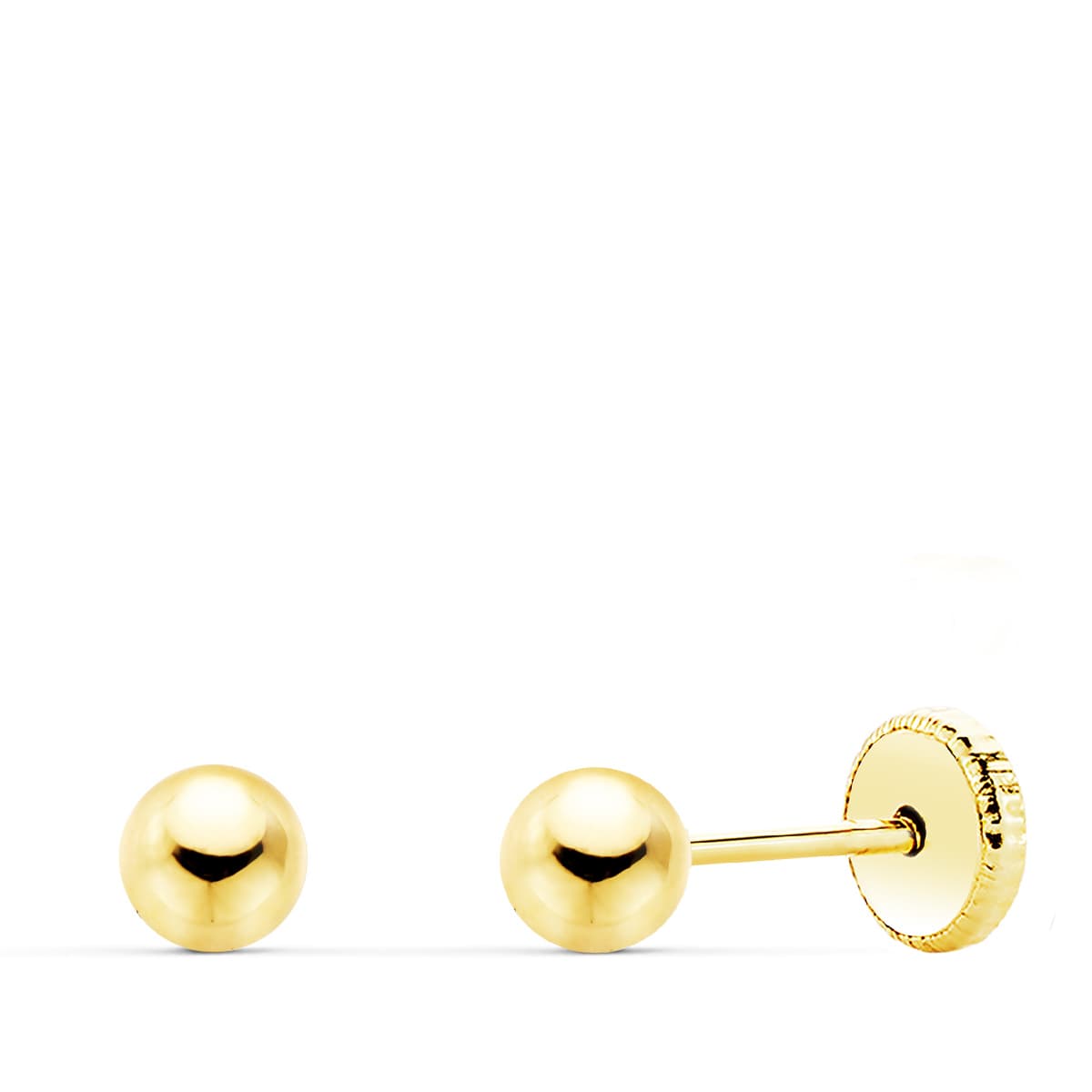 Pendientes bola lisa oro 9k