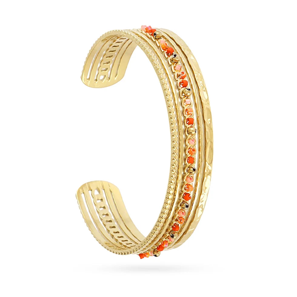 Brazalete piedras naranjas