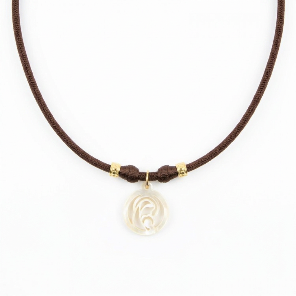 Collar Virgen Madre marrón