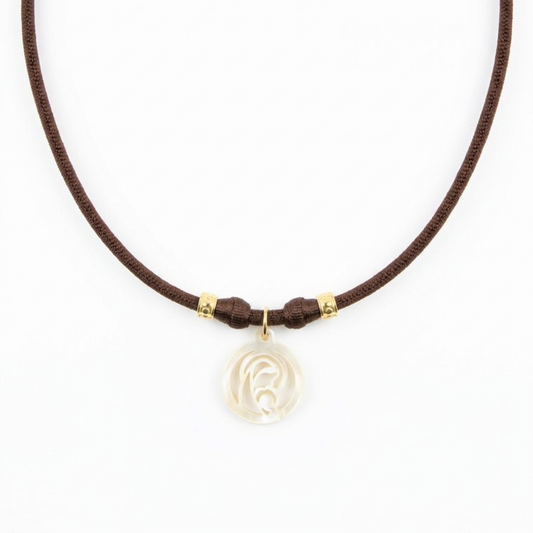 Collar Virgen Madre marrón