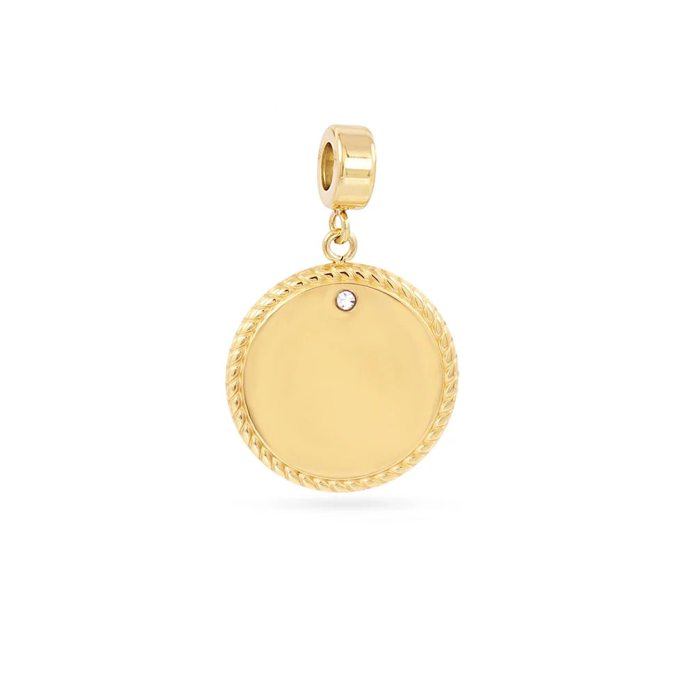 Charm medalla redonda brillante