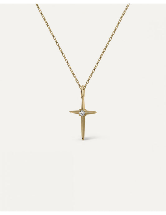 Colgante Cruz Diamante 9 Kts