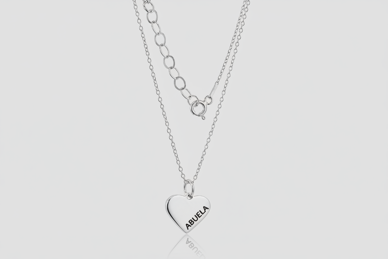 Collar corazón ABUELA plano