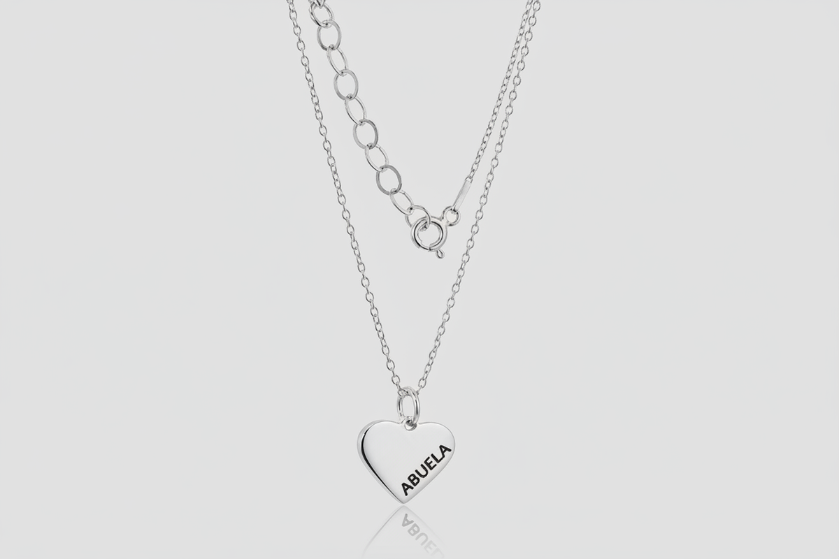 Collar corazón ABUELA plano