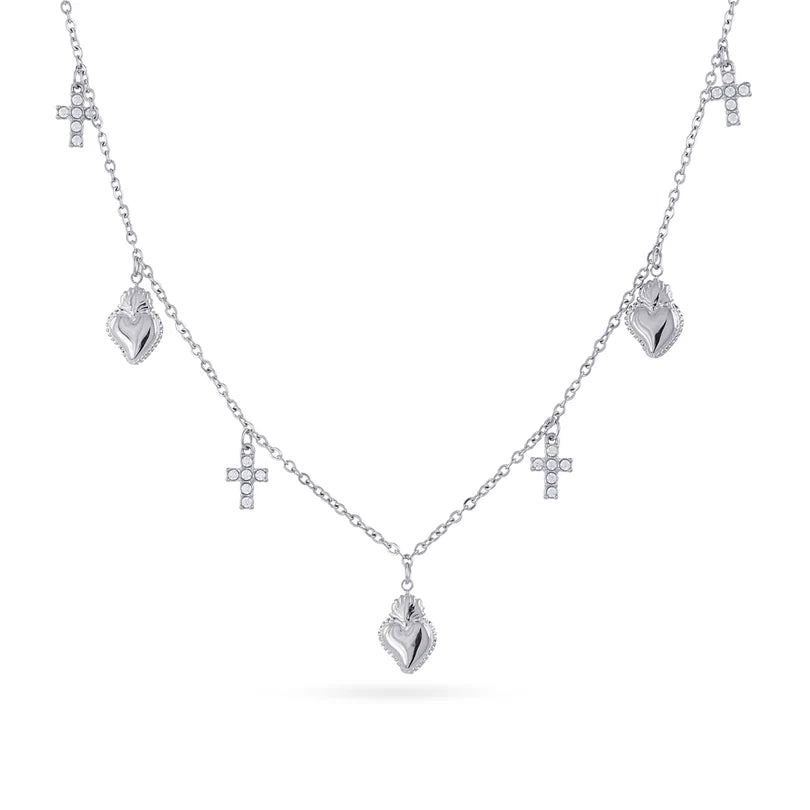 Collar Corazones y Cruces