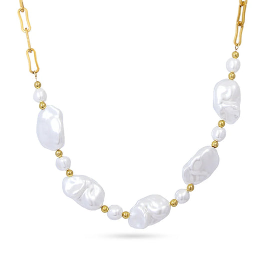 Collar Perlas y Eslabones