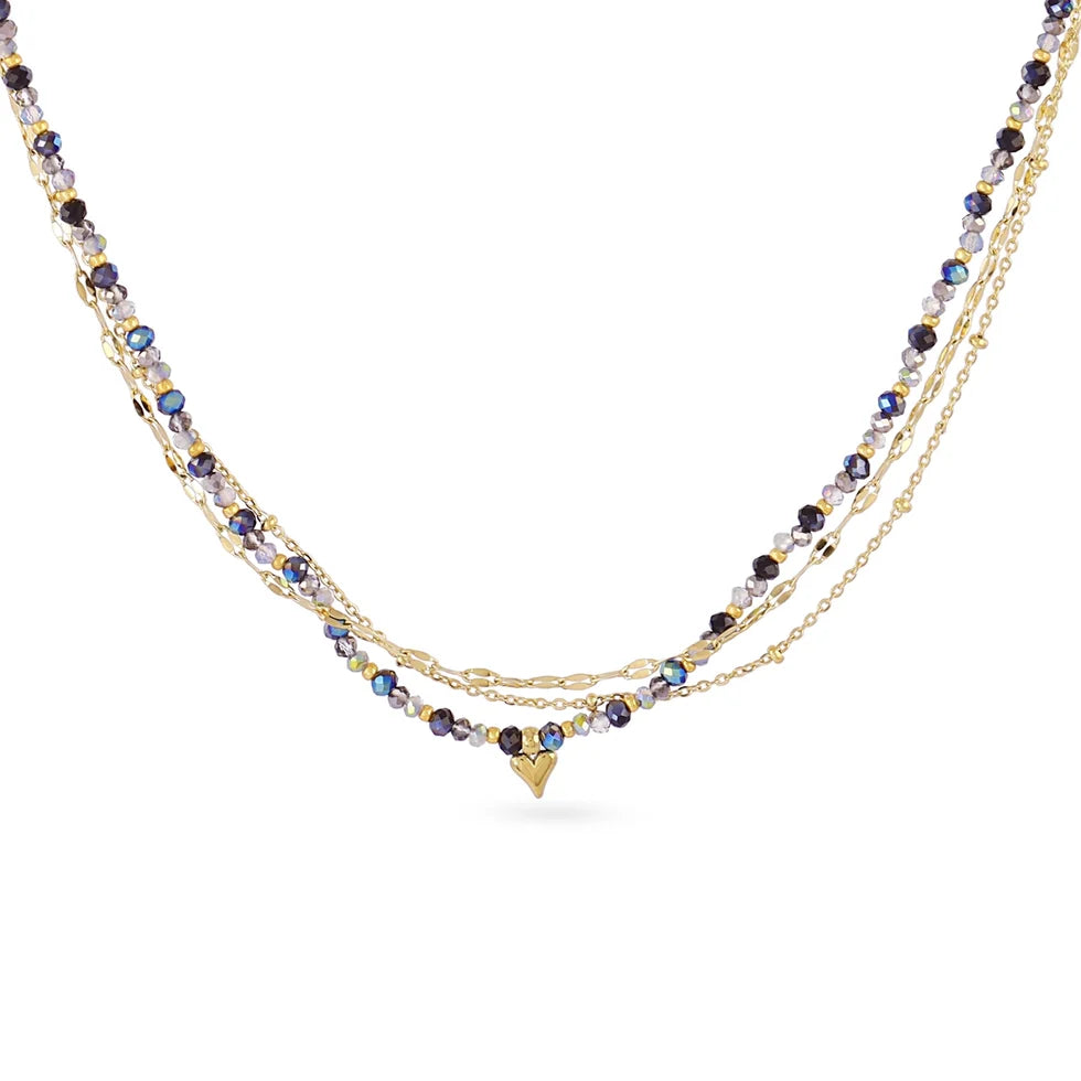 Collar triple corazón