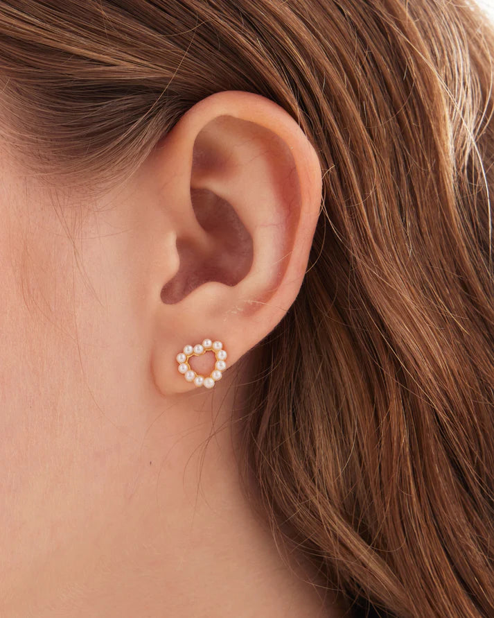 Pendientes Corazón con Perlas Victoria Cruz