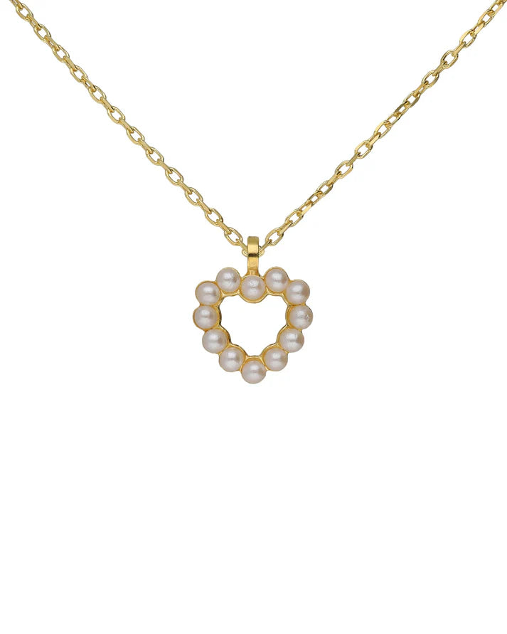 Collar Corazón con Perlas Victoria Cruz