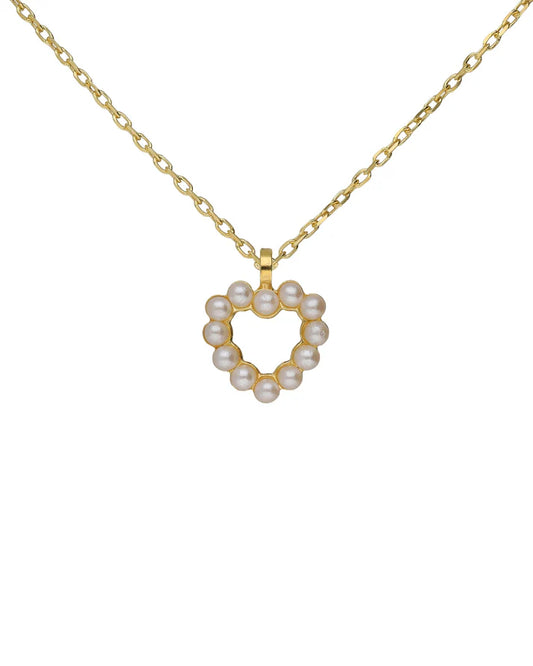 Collar Corazón con Perlas Victoria Cruz