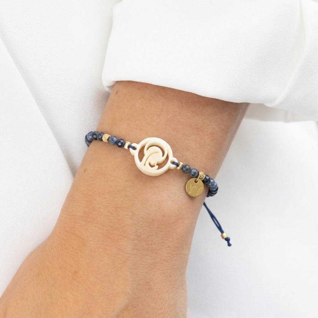 Pulsera Virgen Niña piedras azules