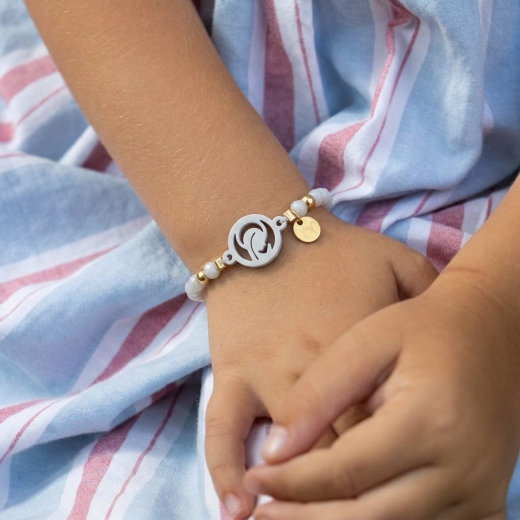 Pulsera Virgen niña gris