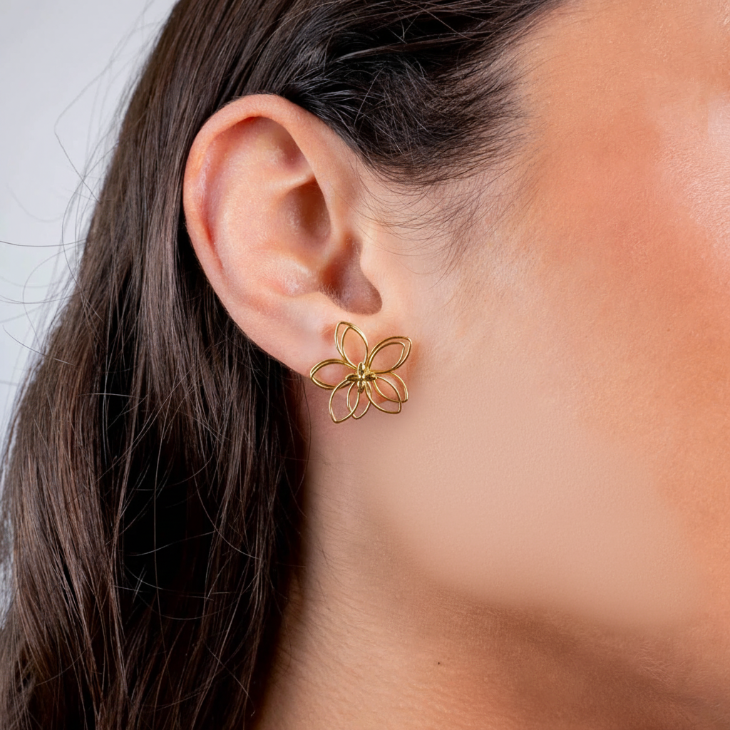 Pendientes flor silueta
