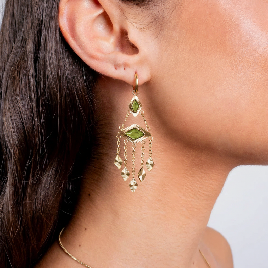 Pendientes piedra verde