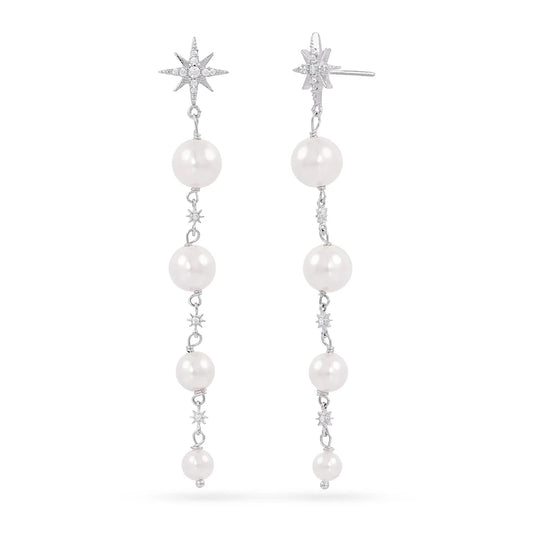 Pendientes estrellas y perlas
