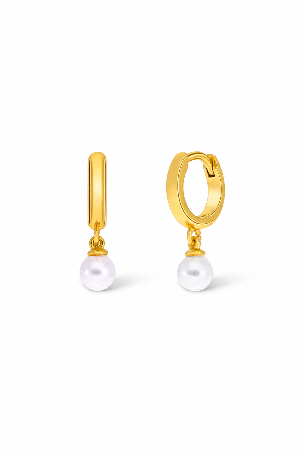 Pendientes aro con perla niña
