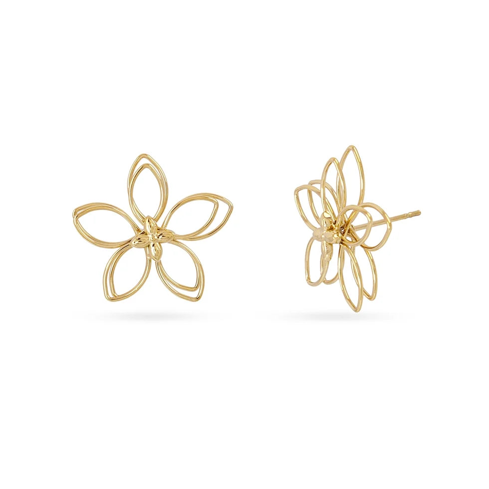 Pendientes flor silueta