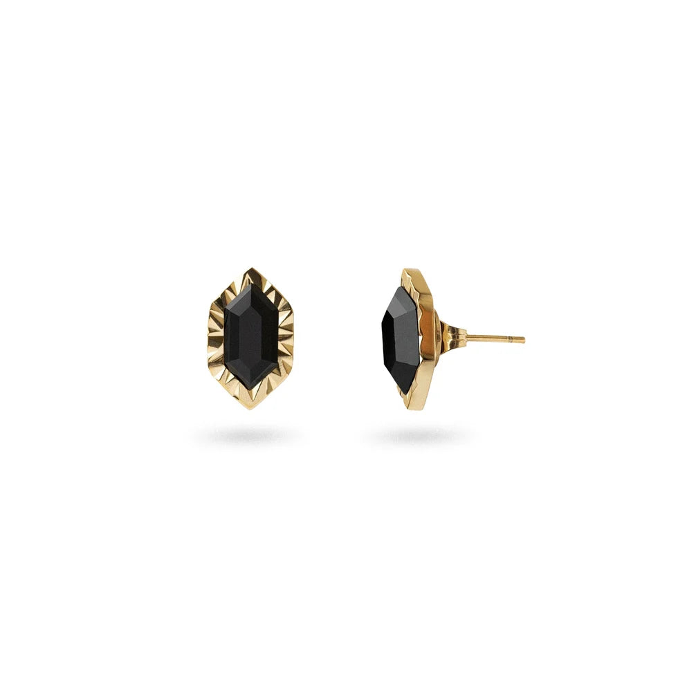 Pendientes botón negro
