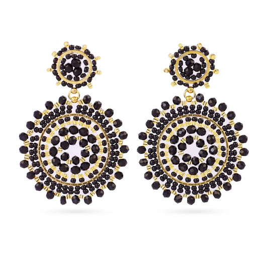 Pendientes piedras negras fiesta