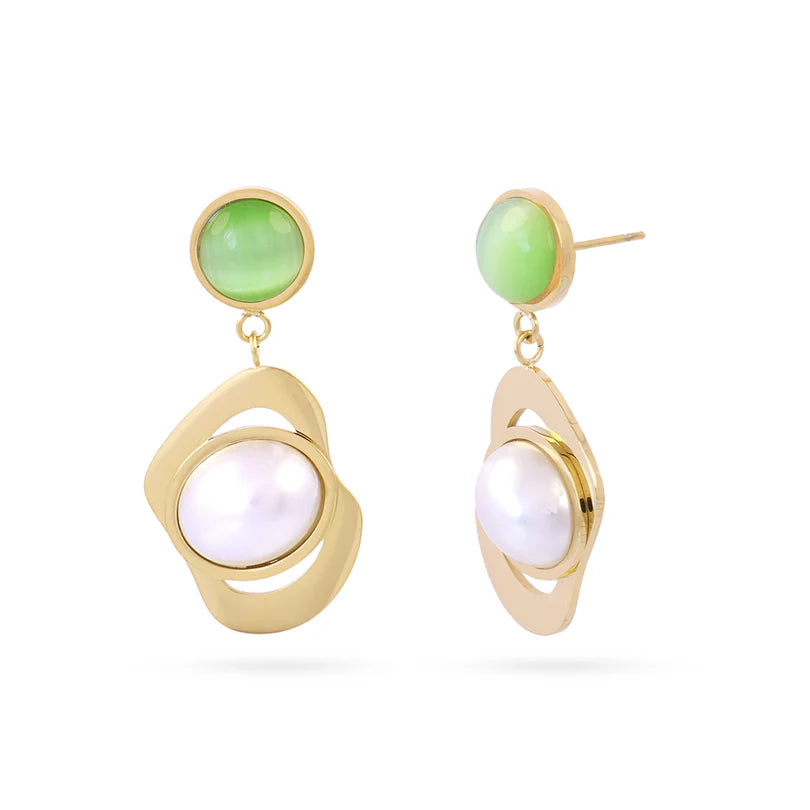 Pendientes Perla y Piedra