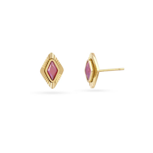 Pendientes prisma botón