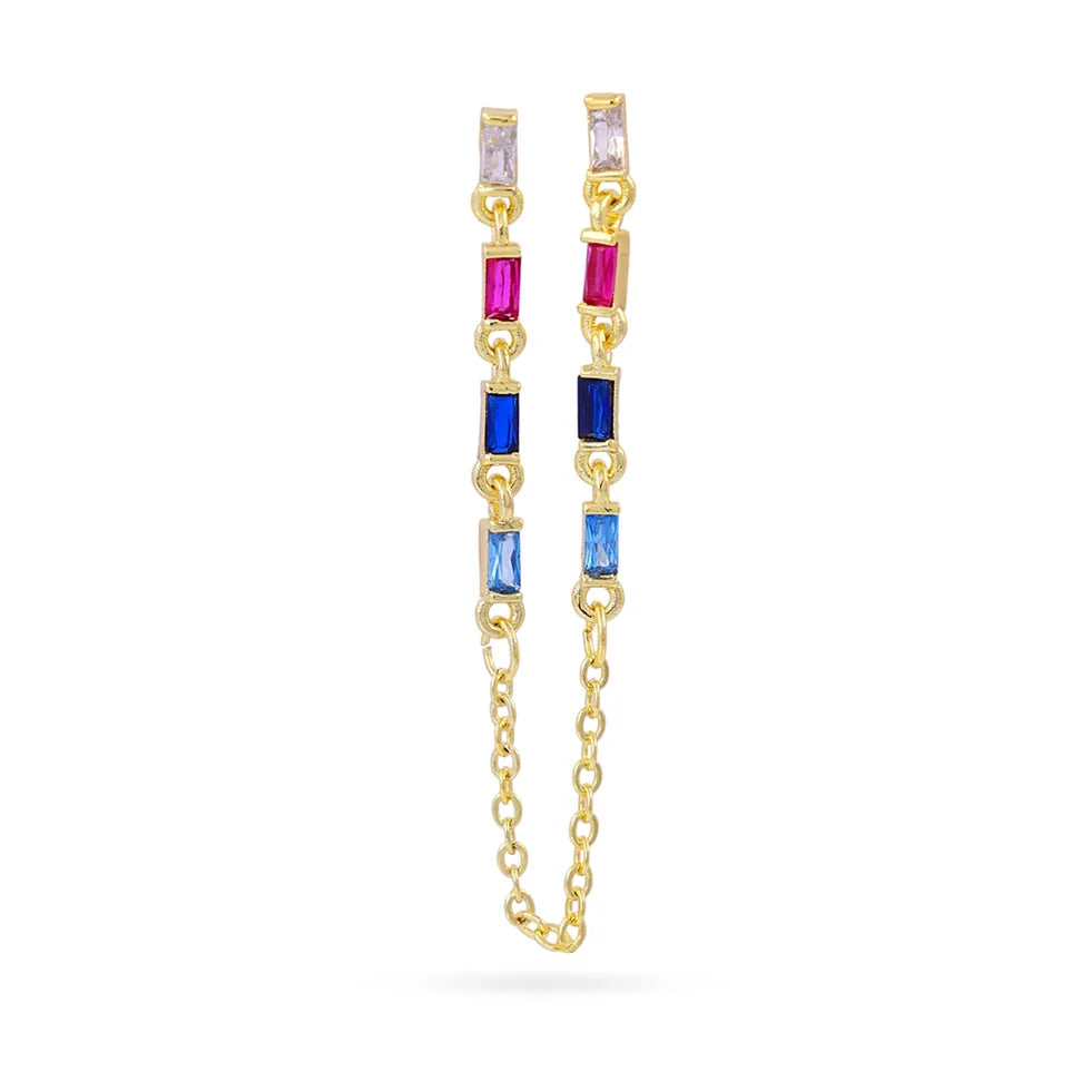 Piercing cadena circonitas colores