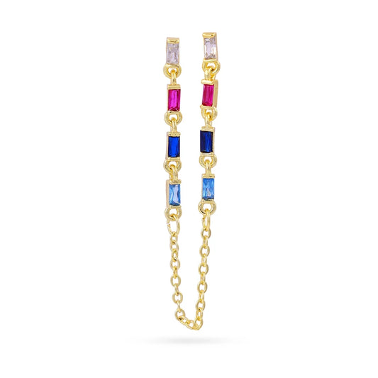 Piercing cadena circonitas colores