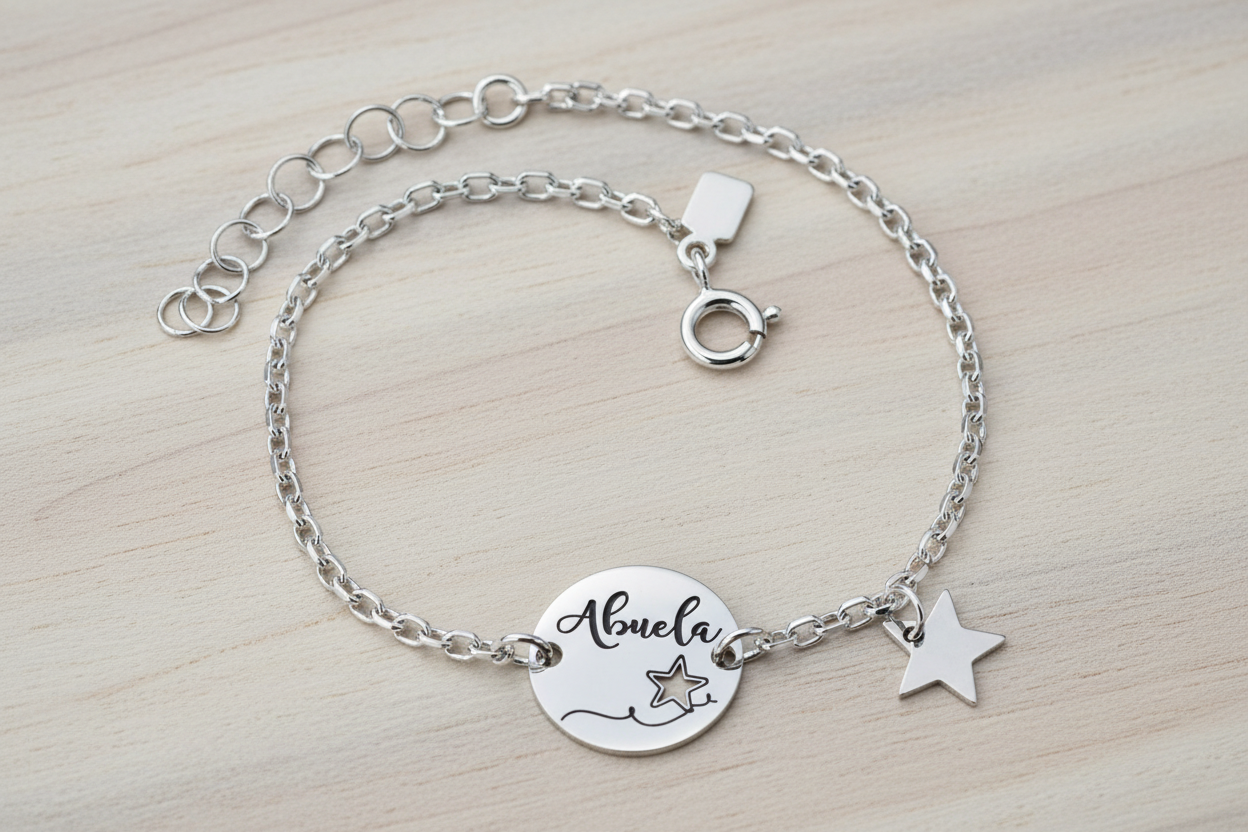 Pulsera Abuela fondo gris claro