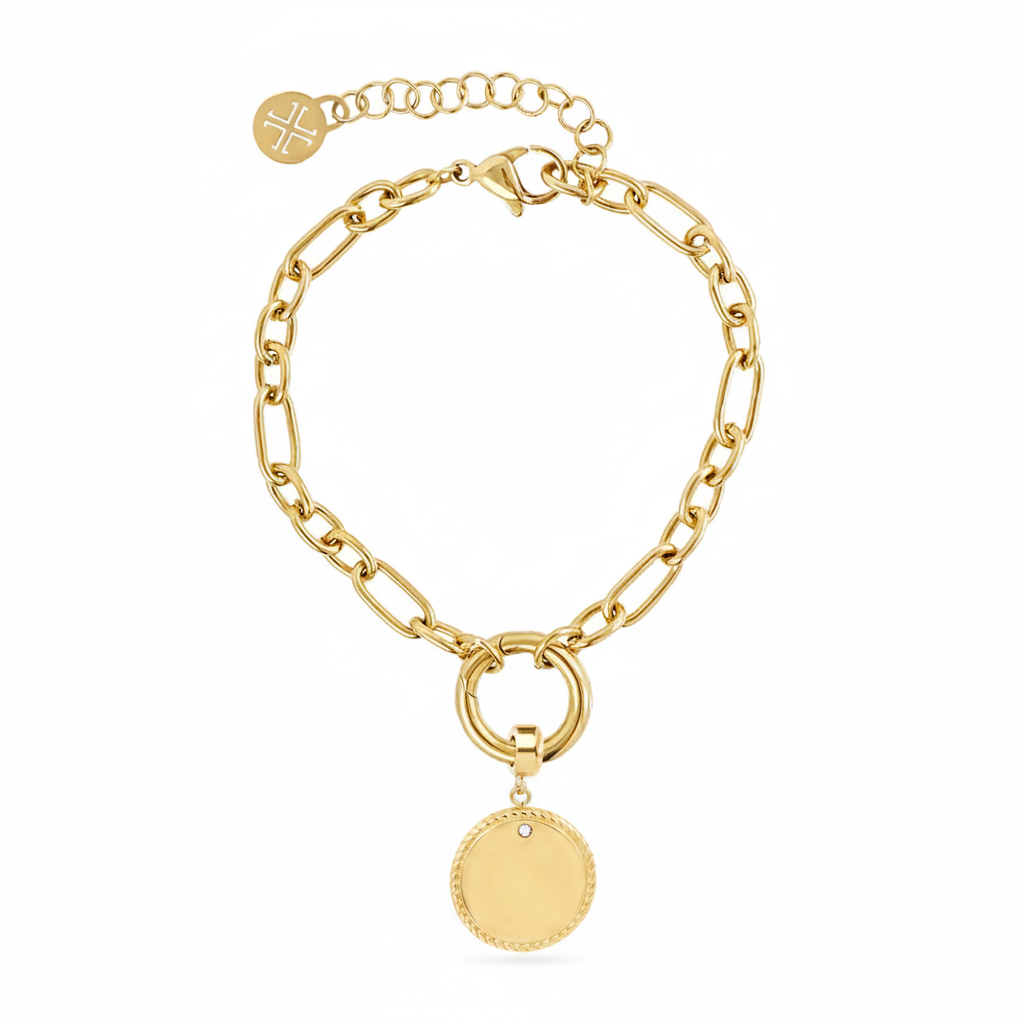 Charm medalla redonda brillante
