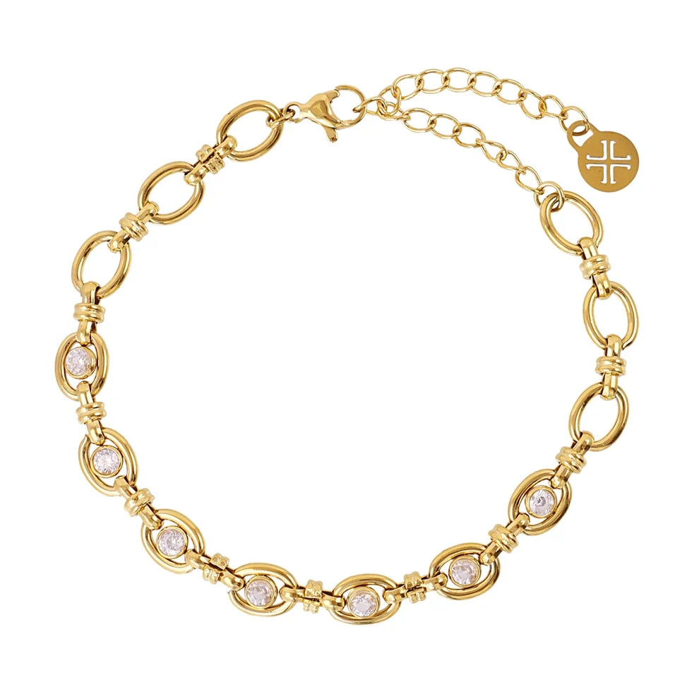 Pulsera eslabones con circonitas