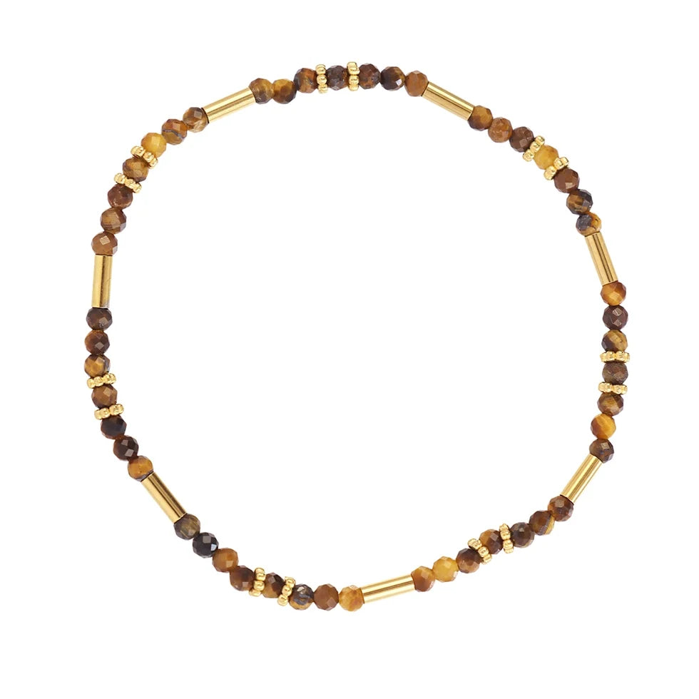 Pulsera piedras marrón
