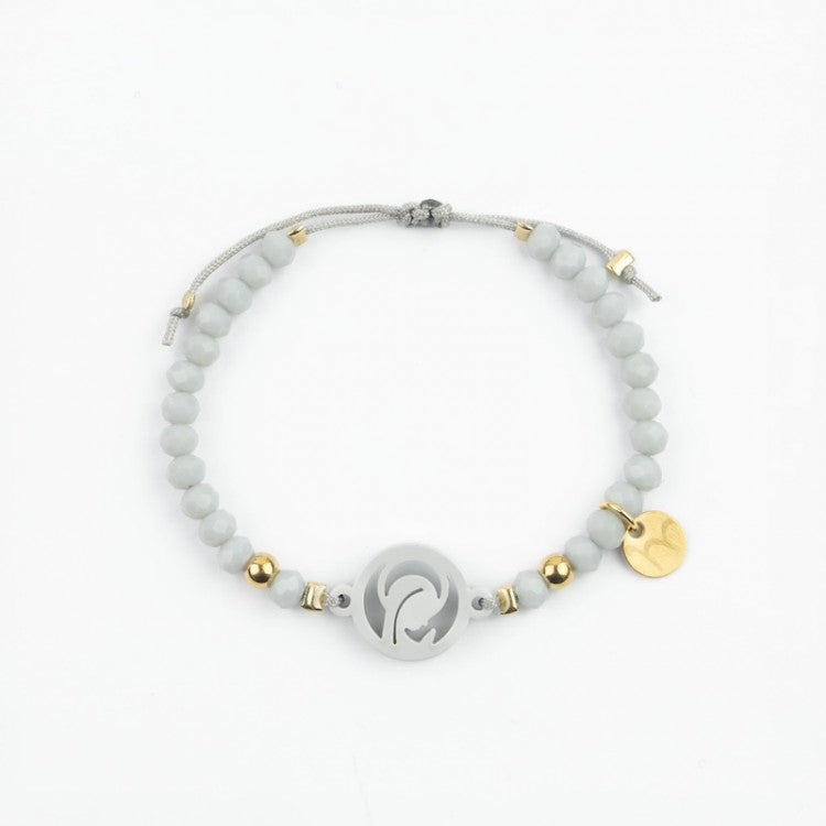 Pulsera Virgen niña gris