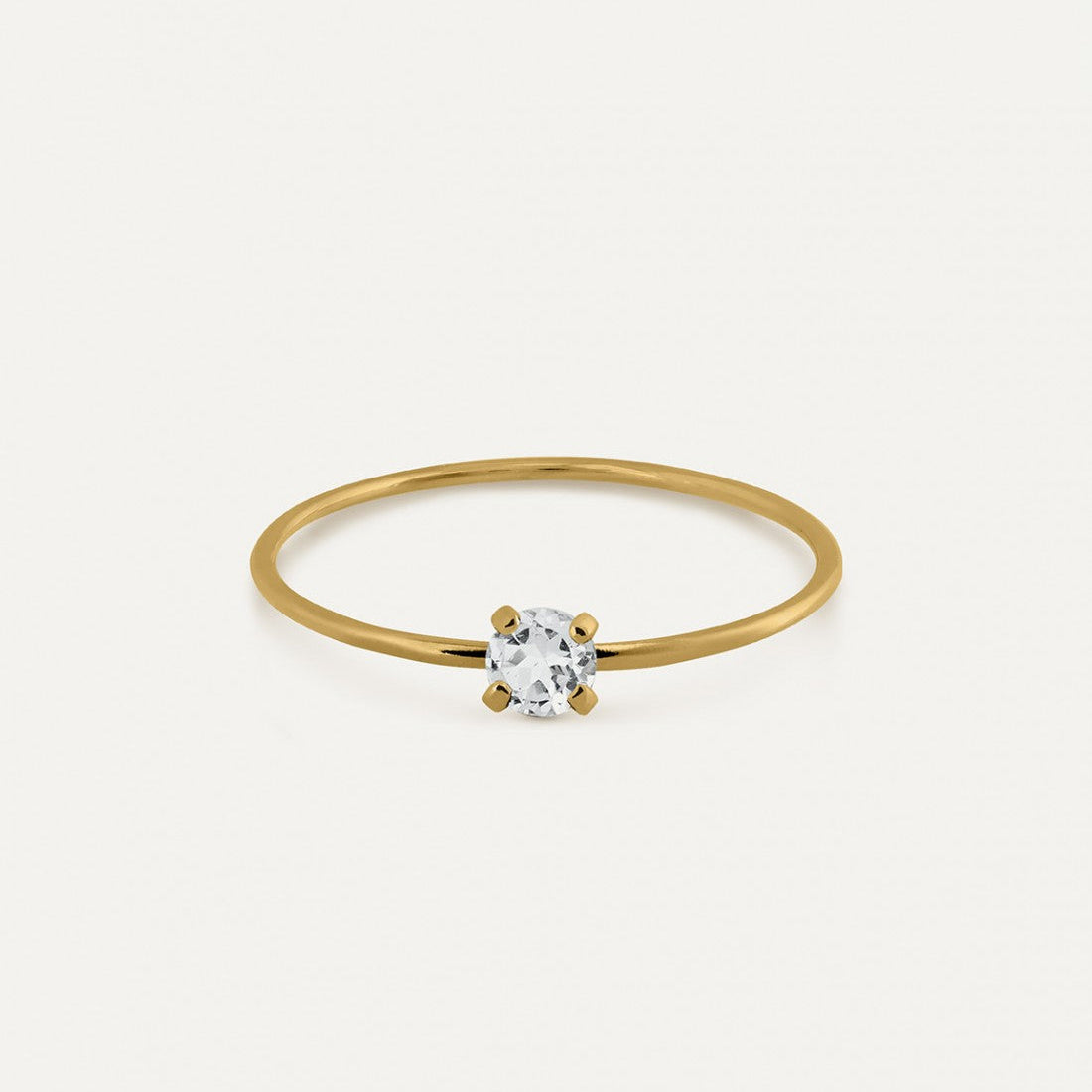 Anillo Solitario Piedra Blanca