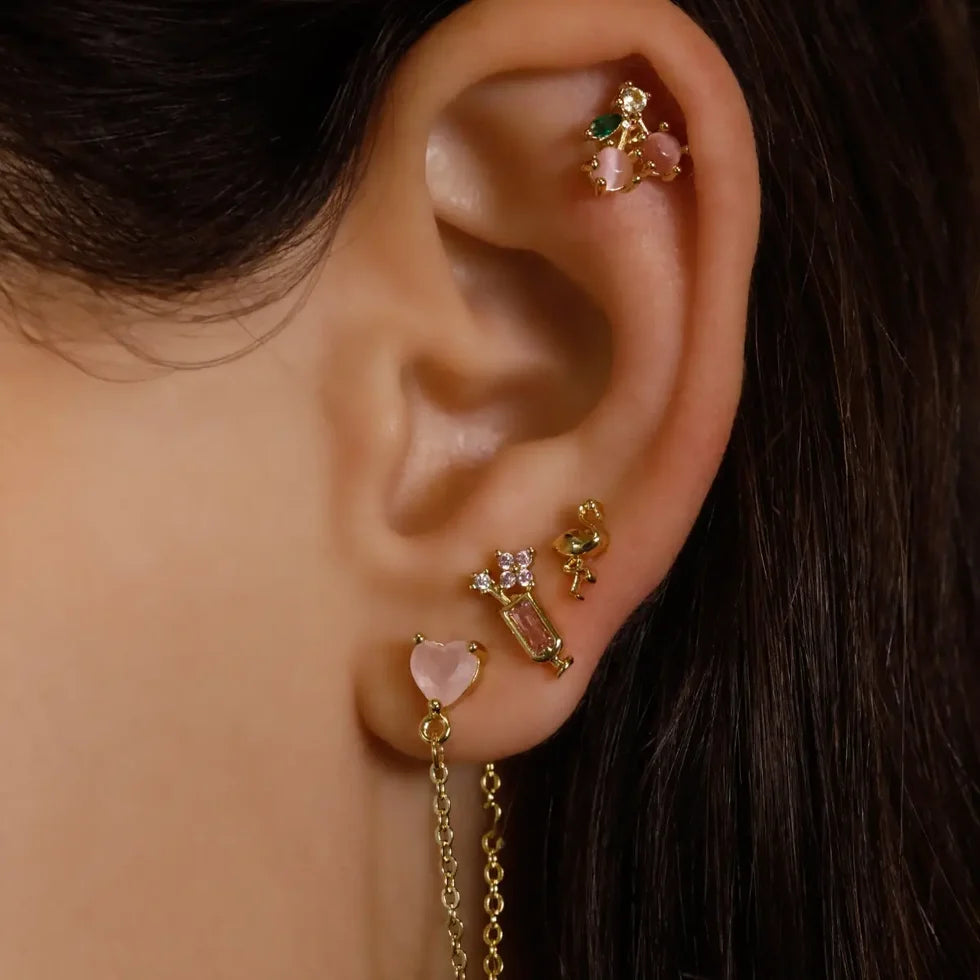 Piercing corazón cadena