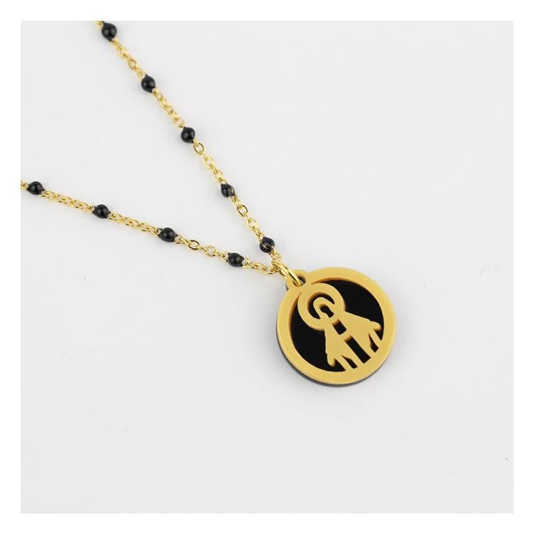 Collar Virgen Milagrosa negro