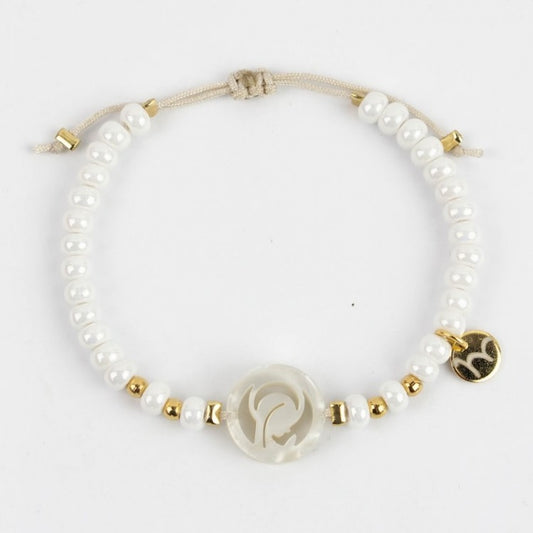 Pulsera Virgen Niña cristales perlados