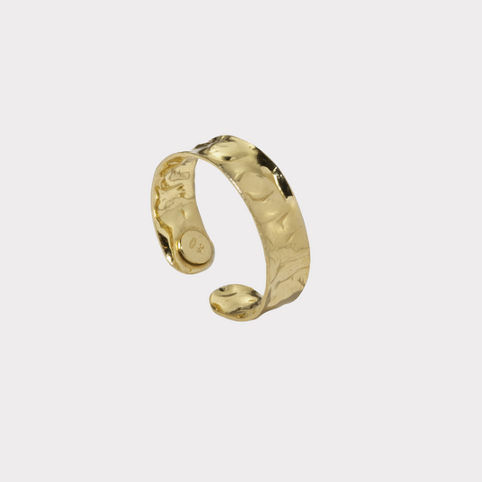 Anillo ajustable bañado en oro